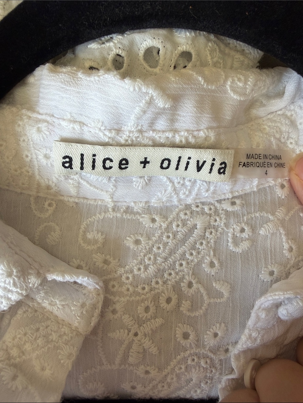 Alice + Olivia Blakesley Jacquard Mini Dress in White Women’s Size 4 - Picture 6 of 6